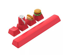 Burger Fast Food Keyboard Keycap Set ESC Arrow Keys Spacebar Flexible PVC ABS picture