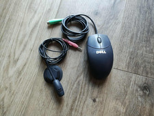 Vintage DELL LOGITECH (M-S69, M071KC) Black Scroll Wheel Wired Ball Mouse + Mic picture