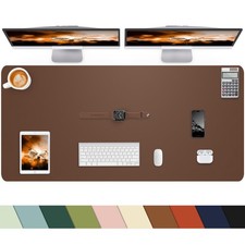 1 PCS Brown 48x24 Inch PU Leather Large NonSlip Mouse Keyboard Desk Pad Mat picture