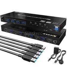 KVM401A 4K Ultra HDMI/USB3.0 KVM Switch 4x1 HDMI KVM Switch 4 Port with Remote picture