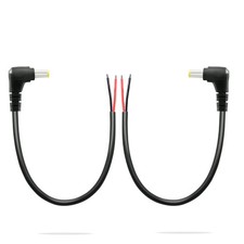 90 Degree DC Power Pigtail Cable 5.5x2.5mm Male Plug Bare Wire 1FT 2 PCS picture