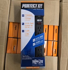 Tripp Lite 7-Outlet Surge Protector Power Strip 12ft Black. Quantity box of 20.  picture