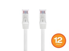Monoprice Cat6 Ethernet Patch Cable 0.5ft White 24AWG Stranded 550MHz UTP 12PCS picture