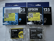 EPSON PRINTER 125 INK CARTRIDGES 3 BLACK, 1 YELLOW picture