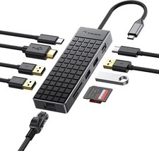 USB C Hub Multiport Adapter 4K HDMI USB3.0 RJ45 SD/TF PD100W 5/6/9/10 in1 for PC picture