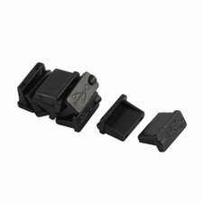 Household Computer Rubber  USB Port Cover Protector Black 8pcs picture