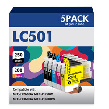 LC501 Ink Cartridges Compatible with Brother MFC-J1260DW MFC-J1360DW J1410DW LOT picture