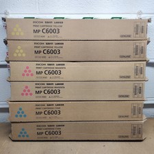 Set of 6- Ricoh MP C6003 Print Cartridges (2) Yellow (2) Mgnta (2) Cyan NEW OEM picture