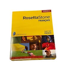 Rosetta Stone French Level 1 & 2 Sealed Pc Windows Mac NEW Version 3 Microphone picture