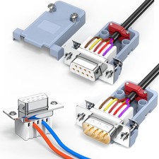 JUXINICE 2Pack DB9 Male+Femal Breakout Serial Black, Red, Blue picture