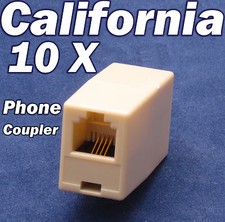 10 X Phone Coupler RJ11 Joiner Adapter 8P4C Telephone Cable wire Jack Connector  picture