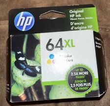Genuine HP 64XL (N9J91AN) Tri Color Printer Ink Cartridge Expired Feb 2023 picture