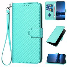 Fiber Leather Card Wallet Cover  Case For A10 A12 A20 A30 A20E A22 A05 A41 A35 picture