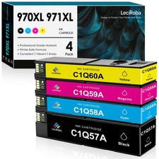 ** NEW HP Ink Cartridges | 970XL 971XL | Black/Color | Compatible | 4-Pack picture