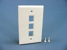 Leviton White 1-Gang ReSidential Quickport 3-Port Wallplate Cover 41080-3WP picture