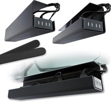 Scanfield Under Desk Cable Management Tray, No-Screw, 17-Inch, 2-Pack Black picture
