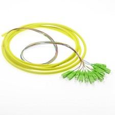 10 Pack of 3m 12-Fiber SC/APC Singlemode Pigtail Yellow picture