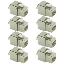 8 Pcs Cat5E RJ45 Network LAN Ethernet Keystone Jack Shielded 110 Punch Down Gold picture