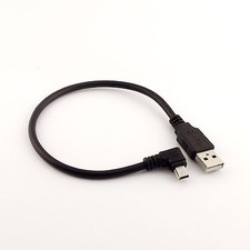 10x 1FT Mini USB Male 90 Degree Left Angled to USB 2.0 A Male for Camera Mp4 GPS picture