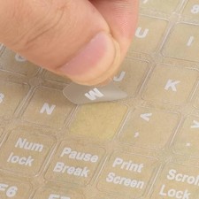 English Keyboard Stickers, Universal Computer Transaprent With White Letter picture