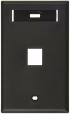 LEVITON 42080-1ES QUICKPORT WALLPLATE ID WINDOW 1PORT BLACK	 picture