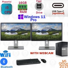Windows 11 Custom Dell PC CORE i5 1TB SSD 16GB RAM | USB-C Dual Monitor Desktop picture