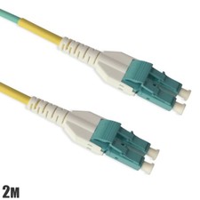 2M Uniboot LC UPC to LC UPC OM3 Multi Mode 50/125 Duplex Fiber Optic Cable Aqua picture