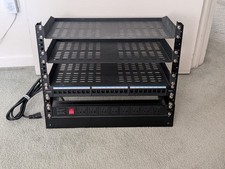 19 in. StarTech 8U Desktop Rack, 2-Post Rack, Shelves, 8 Skt PDU, 24 Patch Panel picture