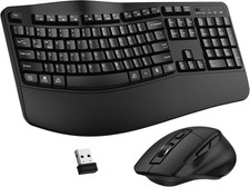 ULSOU MK399 Wireless Ergonomic Wave Keyboard & Mouse – 2.4GHz, Comfort Design picture