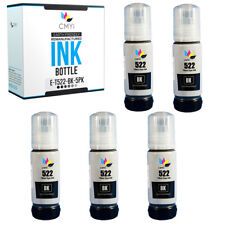 5PK 522 Black Ink Refill Replacement for Epson T522 Fits EcoTank ET2720 ET4800 picture