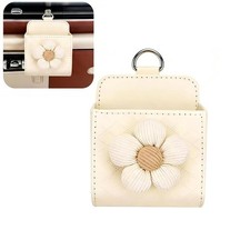 Cute Flower Car Vent Storage Bag, PU Leather Car Dashboard Vent Organizer wit... picture
