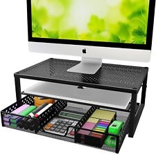 Simple Metal Monitor Stand Riser  Computer Desk Organizer with Drawer for Laptop picture