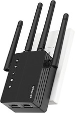 WiFi Extender Signal Booster Dual Band 2.4/5GHz – 1200Mbps – WPS – Black picture