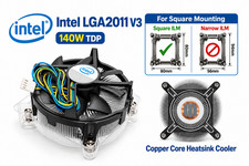 Intel LGA2011 V3 CPU Cooler 140W Copper Core Heatsink Fan Square ILM picture