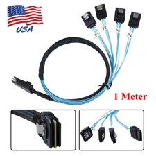 Internal Mini SAS SFF-8087 36 Pin to 4x SATA 7Pin Host Reverse Breakout Cable 1M picture