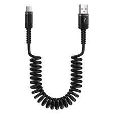 Fast Charger Cable Coiled USB C for Car 3FT Android Auto Type A to C  picture