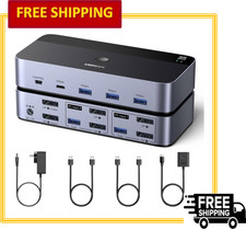 UGREEN 8K@60Hz DP KVM Switch 2 Monitors 2 PCs with 4 USB3.0 Ports & Controller picture