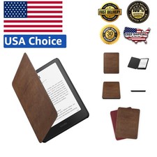 Elegant  Leather Kindle Case – Lightweight, Foldable Protection in Walnut picture