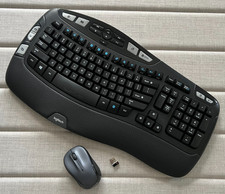 Logitech K350 Ergonomic Keyboard/Mouse M325S w/Dongle &New Batteries-TESTED Read picture