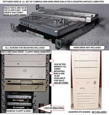 COMPAQ DESKPRO PROLINEA PROSIGNIA HARD DRIVE RAILS OEM 3-1/2