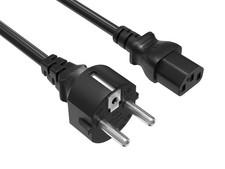6ft CEE 7/7 to IEC320 C13 European Schuko Power Cord  18AWG H05VV-F 10A/250V,... picture