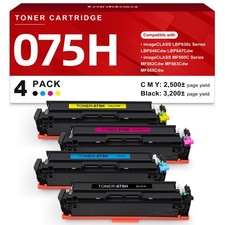 ** NEW Canon 075H / 075 Toner | For Canon ImageCLASS LBP640C / MF660C | 4-Pack picture