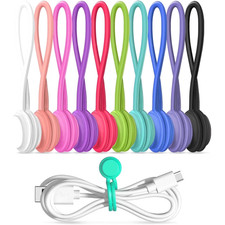 Magnetic Cable Ties 10 Pcs Reusable Cable Organizers Earbuds Cords USB Cable Man picture