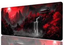 31.5x11.8 Inch Japanese Landscape Large Mouse Pad Mountain Waterfall Desk Mat picture