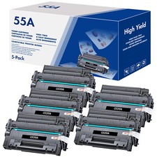 5X CE255A Toner Cartridge Fits for HP 55A LaserJet Enterprise P3015x P3016 P3011 picture