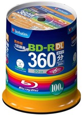 Verbatim Blank Blu-ray BD-R DL VBR260RP100SV1 50GB 1-6x 100 discs New JAPAN picture
