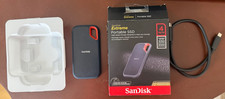 SanDisk Extreme 4TB Portable SSD  SDSSDE61-4T00 USB 3.2 gen-2 USB C cord and box picture