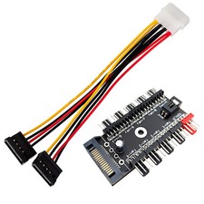Desktop PC Fan Splitter 4pin 10 Way Adapter Hub SATA Power IDE Y Cable PWM Wire picture
