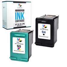 2 PK Ink Cartridges for HP 94 95 Black Tri-Color Replacement Cartridge Combo picture
