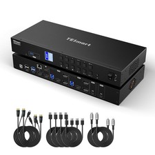 TESmart USB 3.0 HDMI+DP+USB C KVM Switch 3 Monitors 4 Computers 4K@60Hz picture